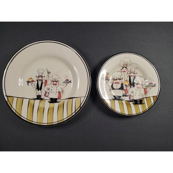 HD Designs Le Chef Dinner Plate And Salad Plate Set - Picture 1 of 9